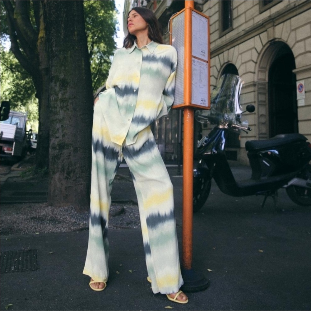 Zara Tie-Dye Wide Leg Pants